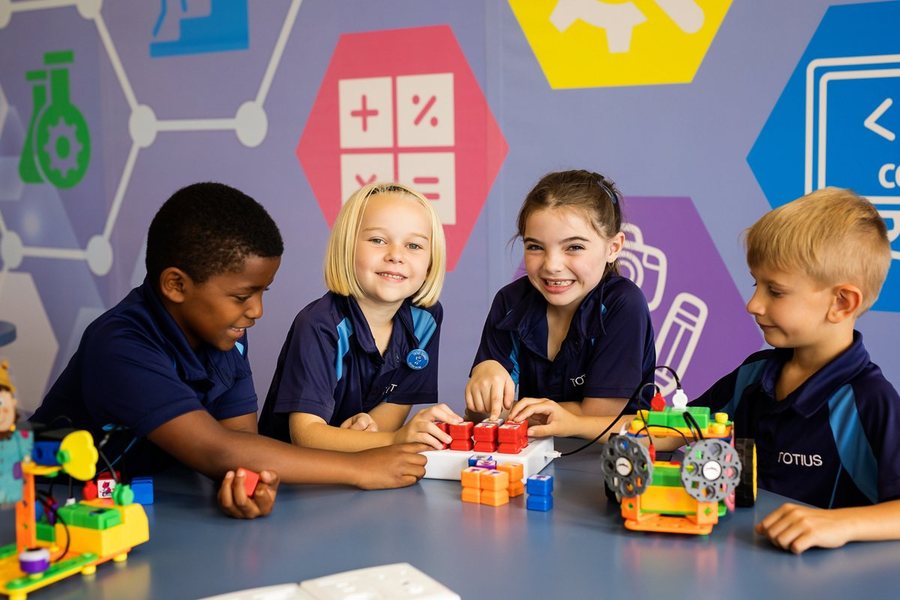 Learners building a robot